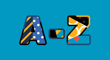 The word A-Z concept written in colorful abstract typography.のイラスト素材