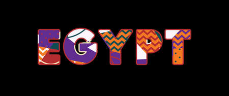 The word EGYPT concept written in colorful abstract typography. Vector EPS 10 available.