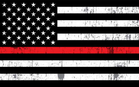 An American flag symbolic of support for firefighters. Vector EPS 10 available.のイラスト素材