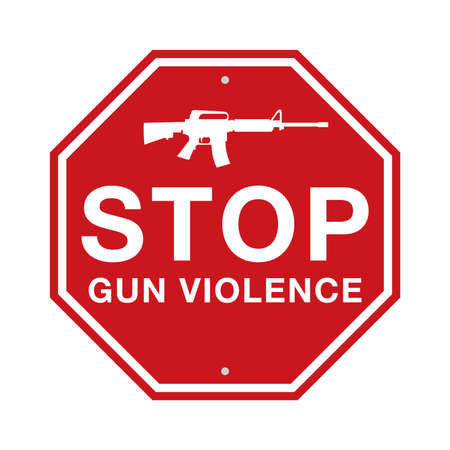 A stop sign with the message STOP GUN VIOLENCE illustration.のイラスト素材
