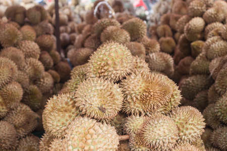 many quality durian in the fruit market