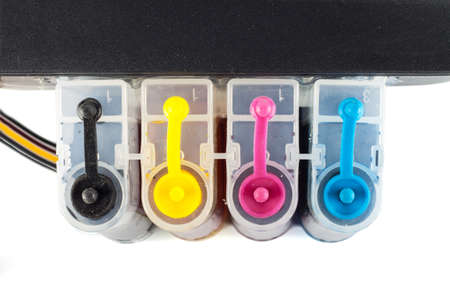 colour tank on inkjet printerの写真素材