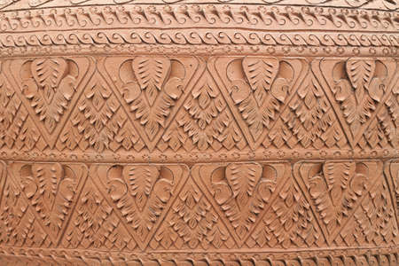 Pattern on ancient pottery for backgroundの写真素材