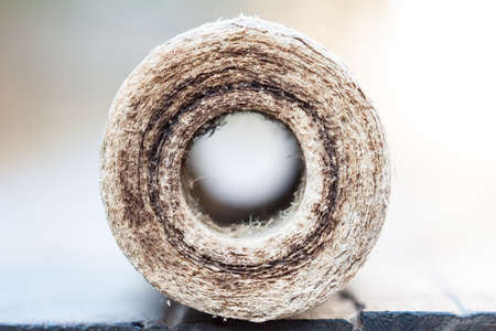 old blocks filters for cleaning water in equipment plumbing pipeの写真素材