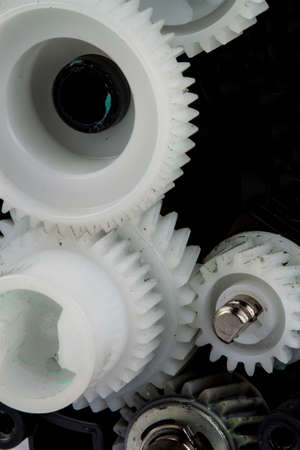 The plastic gear. Photo fragment of machine.の写真素材