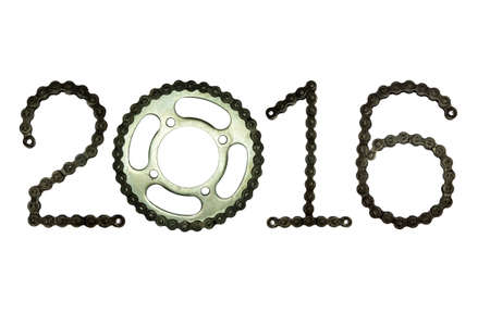 2016 of chain on a white background