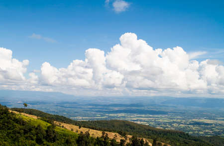 mountain and beautiful clouds and sky in Thailandの写真素材