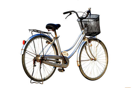 vintage bicycle isolated on a white backgroundの写真素材