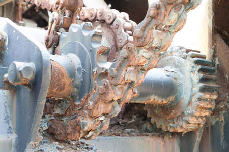Ratchet gear with chain drive rustedの写真素材