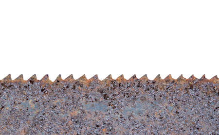 metal rust old saw isolated on white backgroundの写真素材