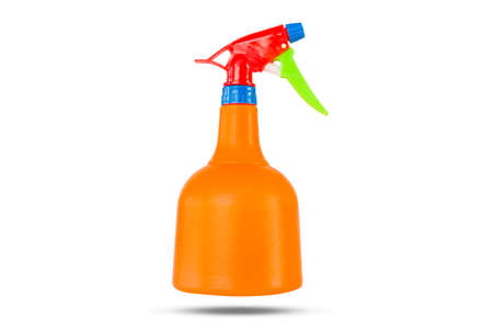 colorful of plastic hand spray bottle isolated on white
