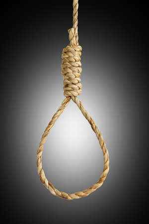 Noose rope isolated on black background with clipping path