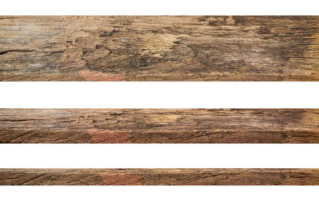 Wooden shelves isolated on a white backgroundの写真素材