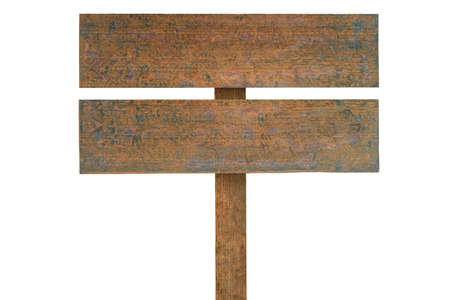 vintage wood sign isolated on a white backgroundの写真素材