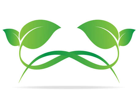 Green leaf icons on white background for leaves logo vector illustration.のイラスト素材