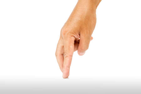 walking hand isolated on white background with clipping pathの写真素材