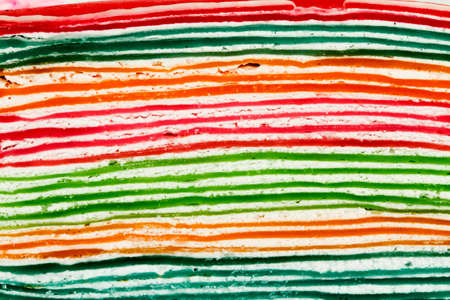 Colorful of rainbow crepe cake for backgroundの写真素材