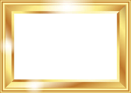 Golden frame, decorative border vector illustrationのイラスト素材