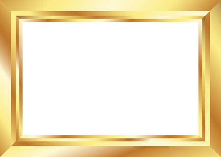 Golden frame, decorative border, premium decor elements, vector illustrationのイラスト素材