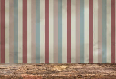 Wood shelf on vintage background for product display montageの写真素材