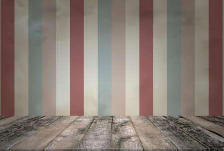 Wood shelf on vintage background for product display montageの写真素材