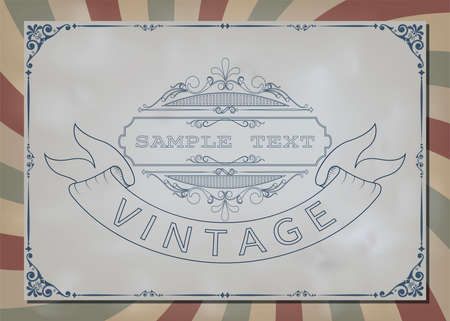vintage frame with beautiful filigree and decorative border or premium invitation cards,vector illustrationのイラスト素材