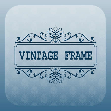 decorative frame in vintage style with beautiful filigree and retro border for premium invitation cards or luxury certificate on ancient background, ornament vectorのイラスト素材