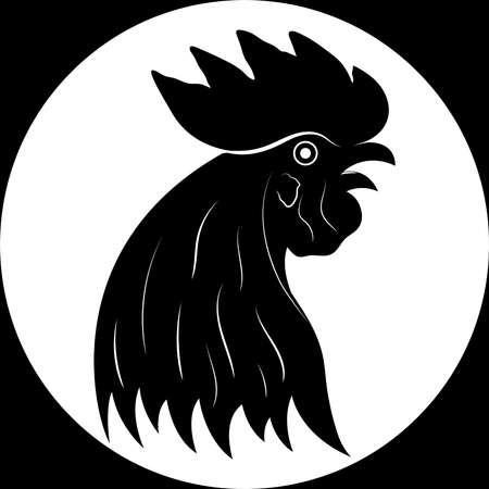 Chicken rooster head template. Vector illustration.のイラスト素材