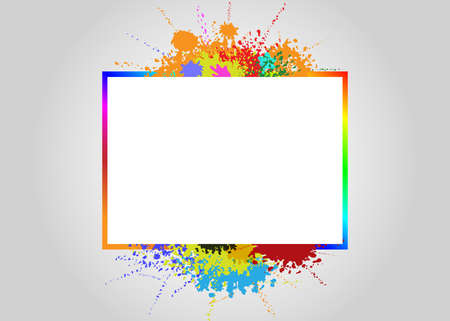 Vector frame on splash color background graphics for element for premium invitation or wedding card, luxury postcard, ornament, design business cards, gift cards, flyers and brochuresのイラスト素材