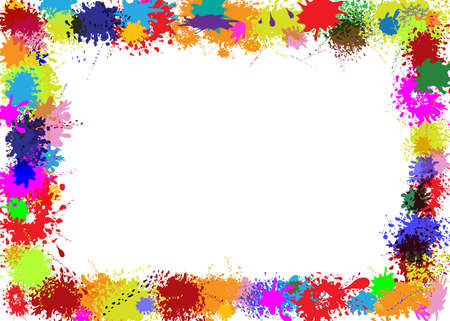 Vector frame on splash color background graphics for element for premium invitation or wedding card, luxury postcard, ornamentのイラスト素材