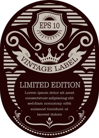 frame border vintage label or poster retro design vectorのイラスト素材