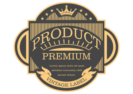 frame border vintage label or poster retro design vectorのイラスト素材