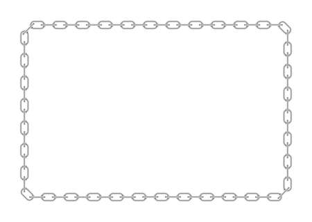 chains frame,metal border isolated on white background. vector illustrationのイラスト素材