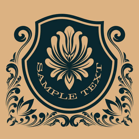 decorative frame in vintage style with beautiful filigree and retro border for premium invitation or wedding card on ancient background, luxury postcard, ornament vectorのイラスト素材