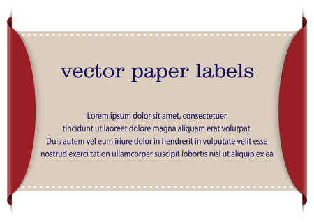 Empty paper label or abstract vintage old paper banners  element for advertising and design. Vector illustrationのイラスト素材
