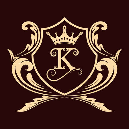 monogram luxury frame for premium invitation cards or product royal, calligraphic elegant elements, ornament vector, vintage decorativeのイラスト素材
