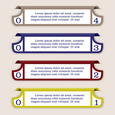 Empty paper label or abstract vintage old paper banners  element for advertising and design. Vector illustrationのイラスト素材