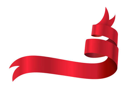 ribbon banner isolated on white background, vector illustrationのイラスト素材