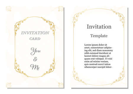 Wedding Invitation, Certificate or diploma vintage style and retro design template vector illustrationのイラスト素材