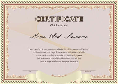 Certificate or diploma vintage style and design template with paper sheet. vector illustrationのイラスト素材