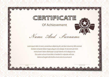 Certificate or diploma vintage style and design template with paper sheet. vector illustrationのイラスト素材