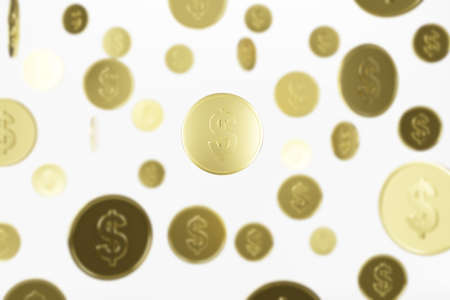 gold coin isolated on a white background - 3d renderの写真素材