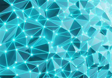 Abstract polygonal space low poly background, technology concept. 3d render
