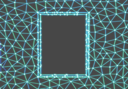 Abstract polygonal frame, space low polygon background, technology concept. 3d render