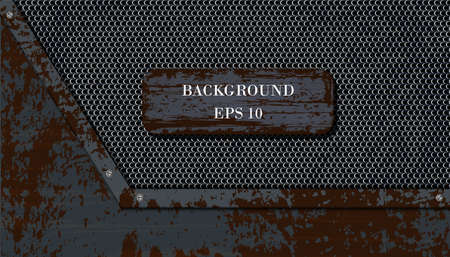 Abstract rusty metal texture. block of vintage steel plate backgrounds,vector illustrationのイラスト素材