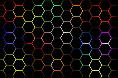 abstract colorful square frame on dark background. Vector illustration