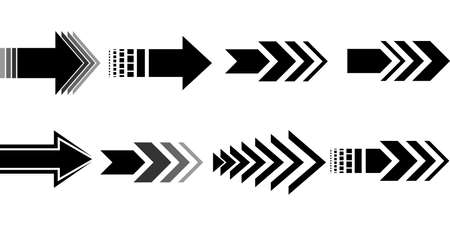 Set of big arrow icons collection, arrow cursor simple modern, vector illustrationのイラスト素材