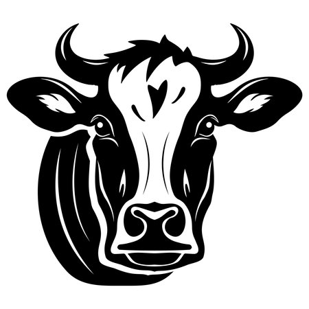 cow head mascotのイラスト素材