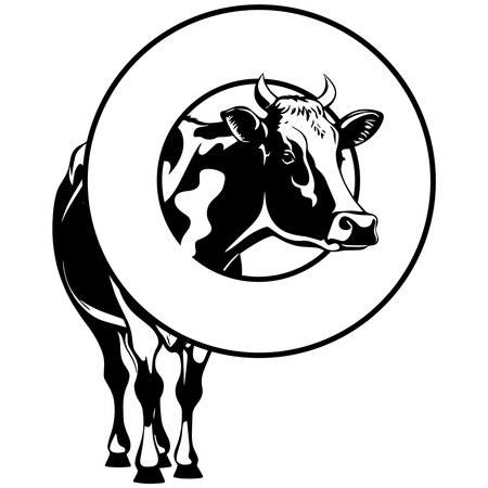 cow head mascotのイラスト素材