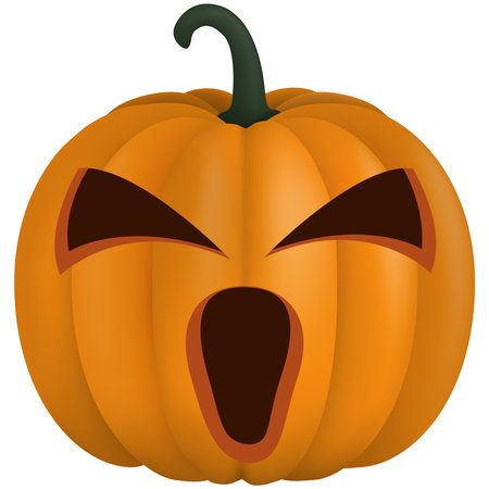 scary pumpkins halloween, creepy pumpkin ghost vector illustrationのイラスト素材